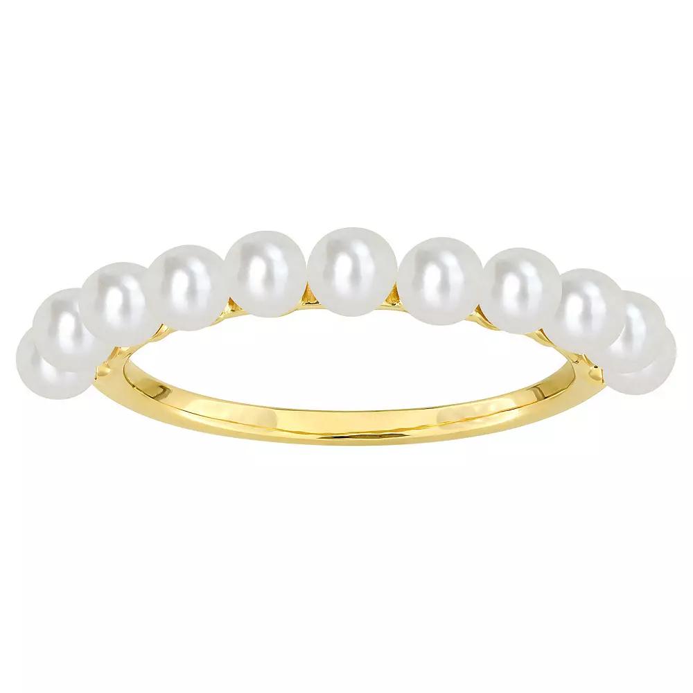 Stella Grace 14k Gold Freshwater Cultured Pearl Single Row Ring, Women's, Size: 6.50 Product Image