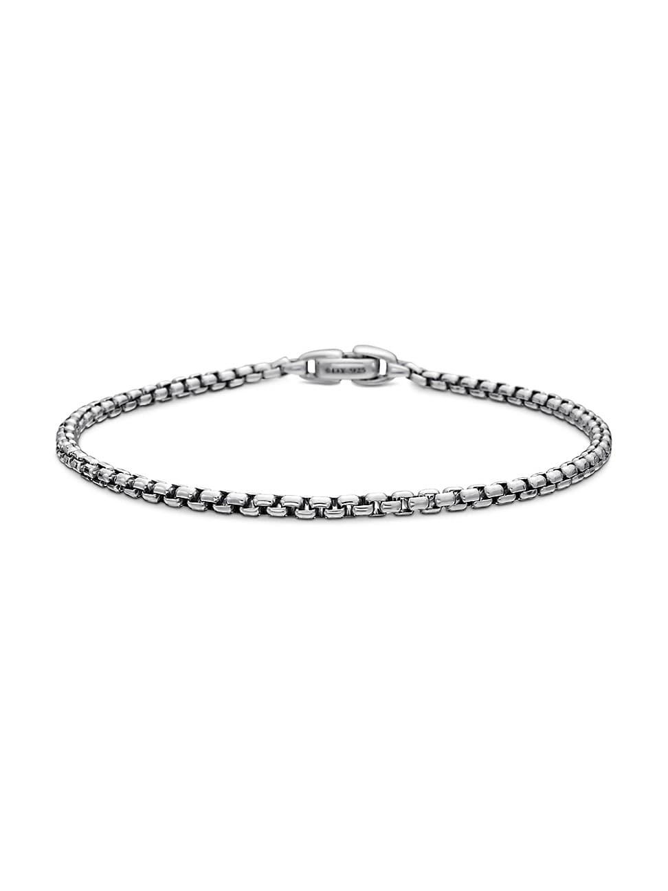 Mens Box Chain Bracelet in Sterling Silver, 2.7MM Product Image