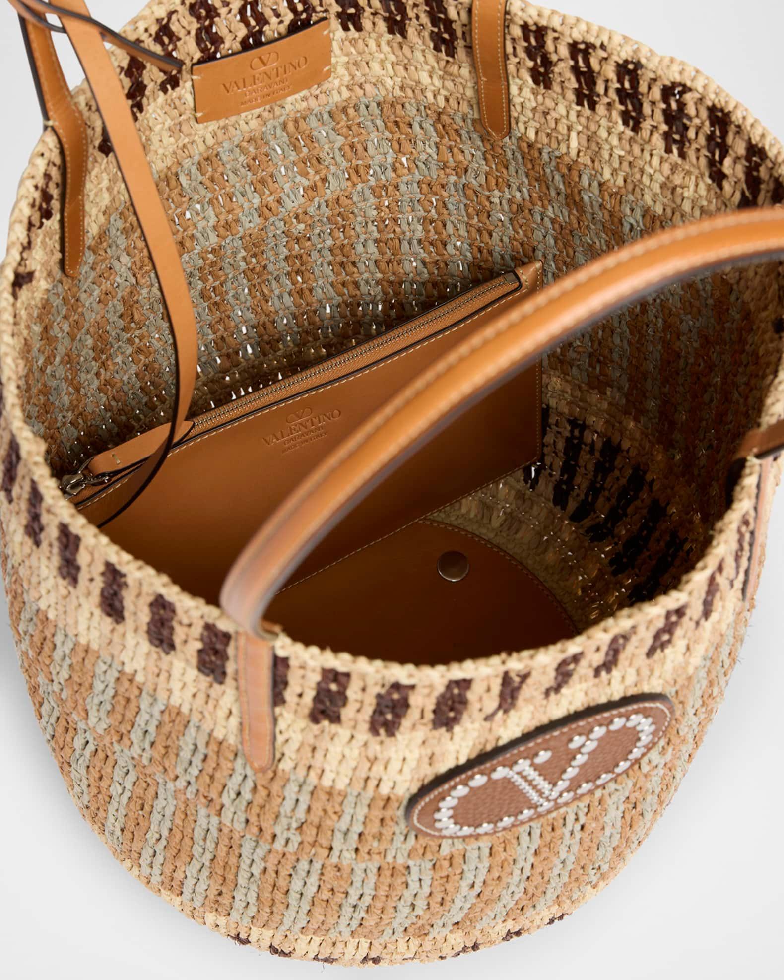 VLOGO Signature Crochet Straw Tote Bag Product Image