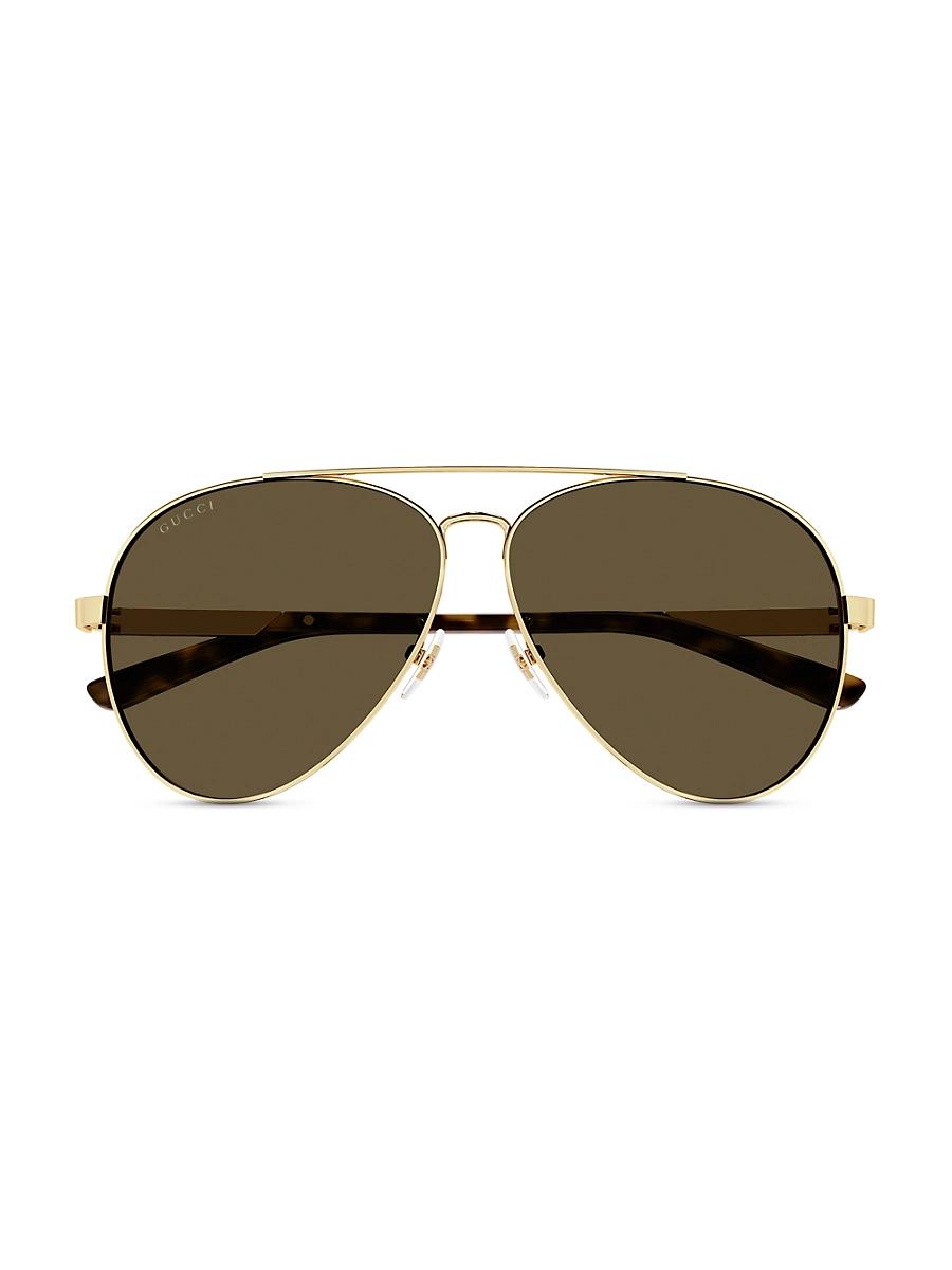 Mens Stripe Logo Metal Aviator Sunglasses Product Image
