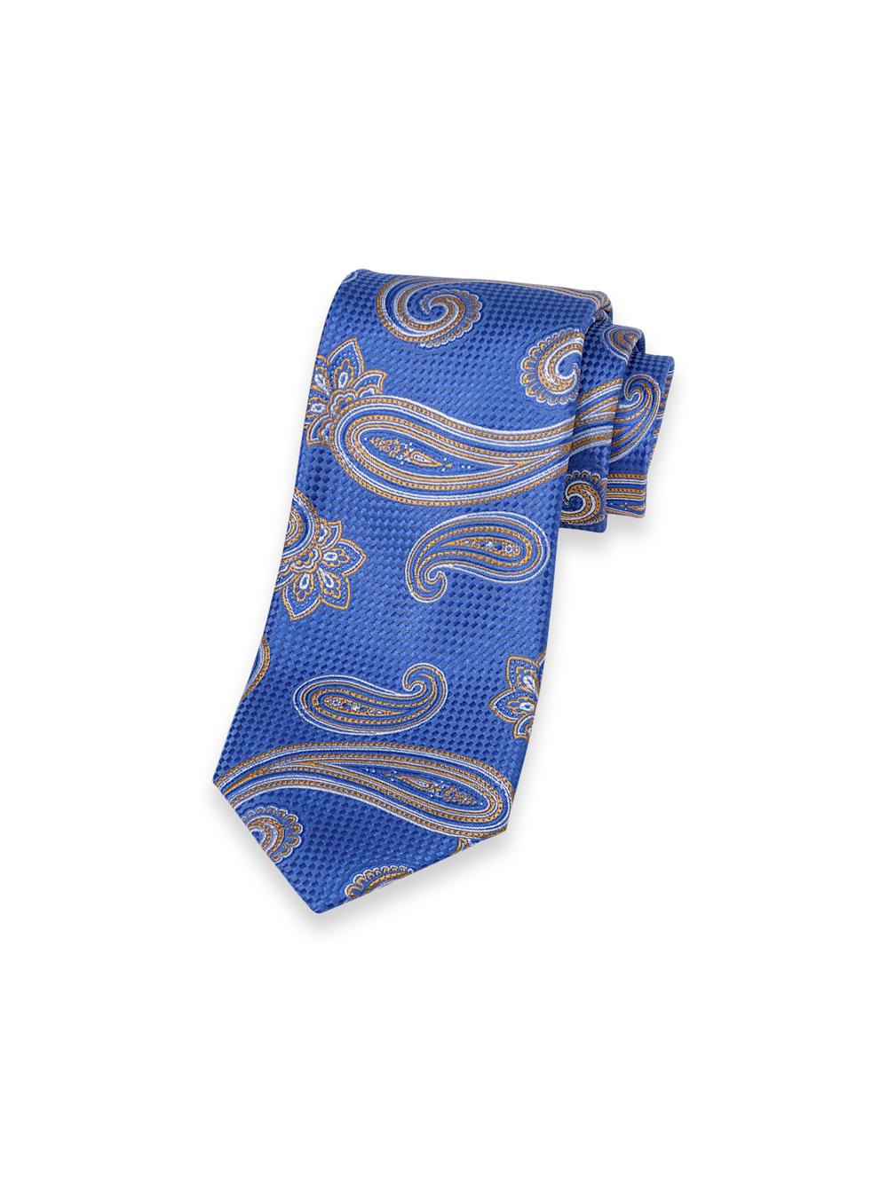 Paisley Woven Silk Tie - Blue/yellow Product Image