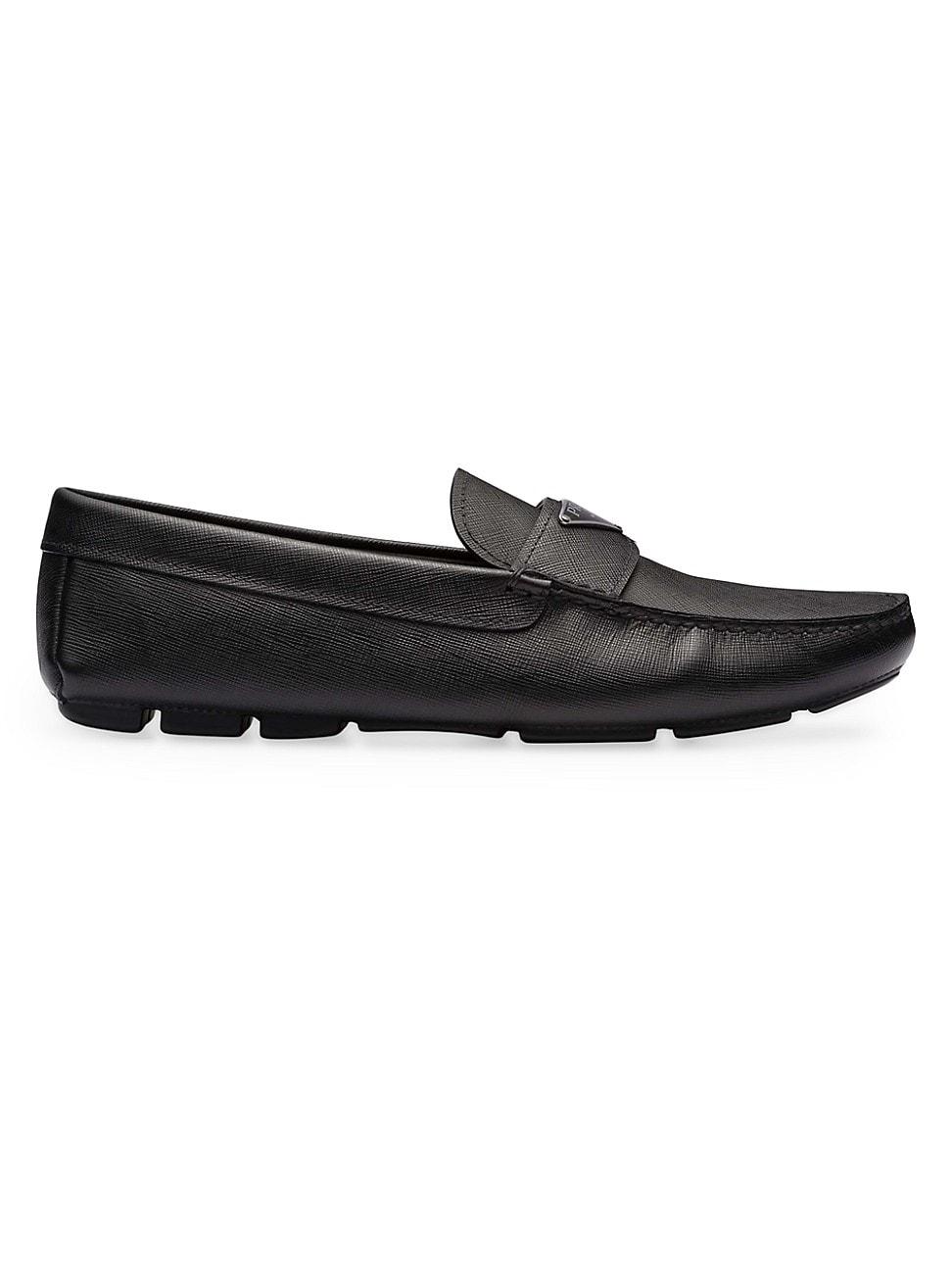 Prada Mens Saffiano Leather Driver Loafers Product Image