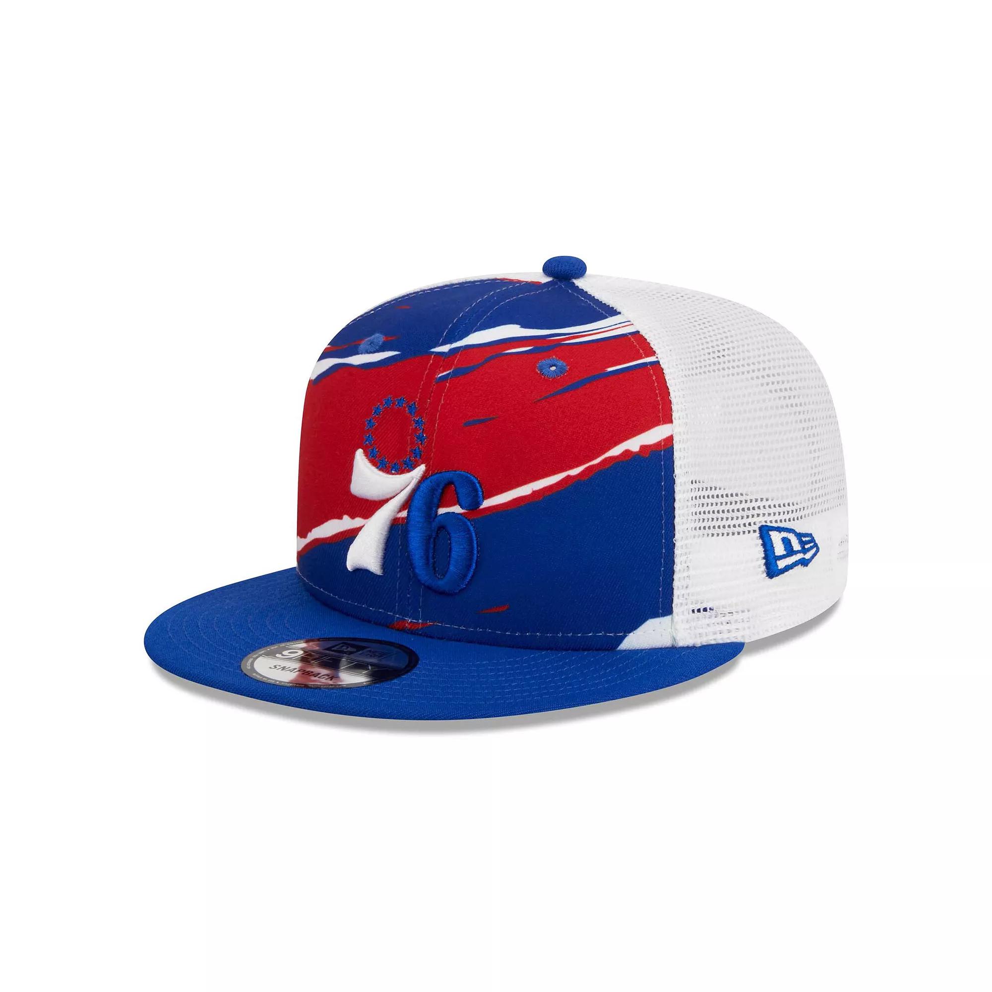 Men's New Era Royal/White Philadelphia 76ers Tear Trucker 9FIFTY Adjustable Hat, 76r Blue Product Image