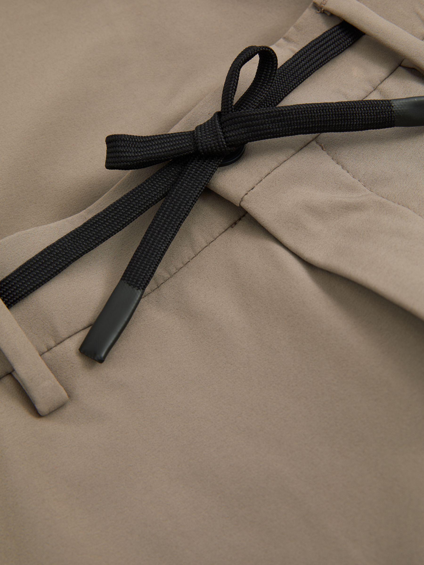 Technical Drawstring Trousers in Taupe Brown Product Image
