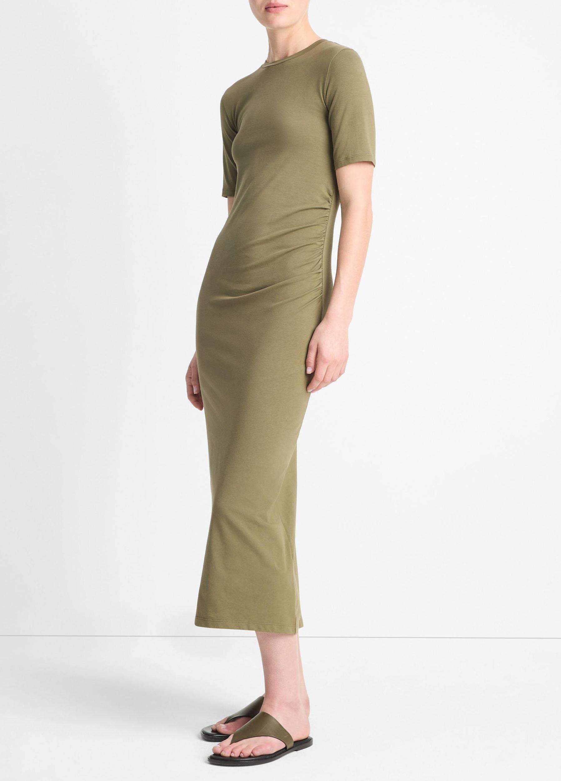 Womens Pima Cotton-Blend Side-drape Dress Vince Product Image