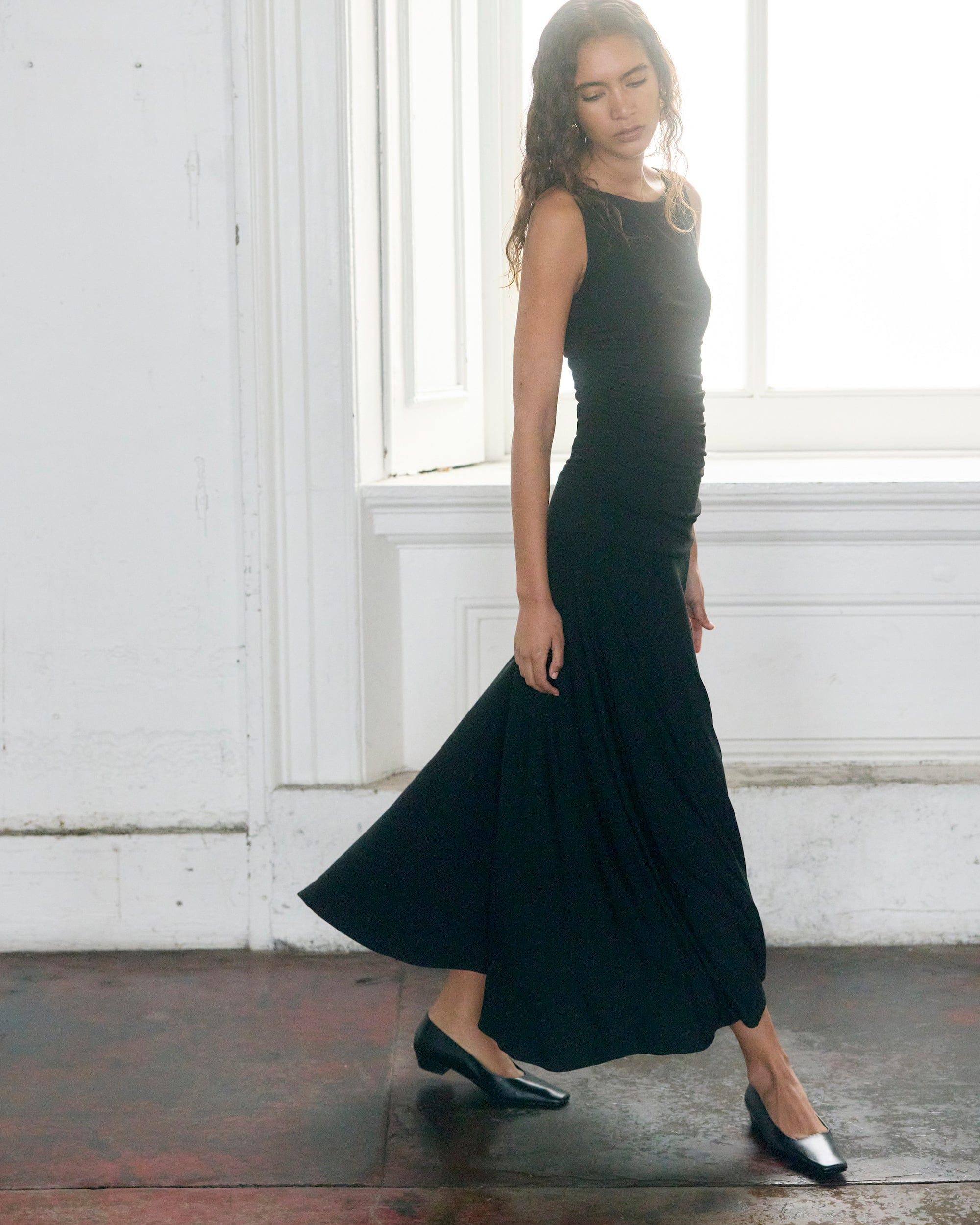 Tamsin Ruched Drop-Waist Maxi Dress Product Image