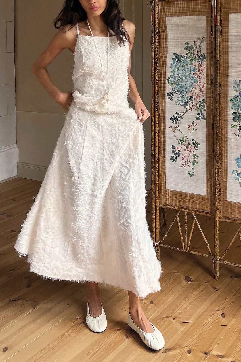 Fringe Seam Detail Maxi Dress Product Image