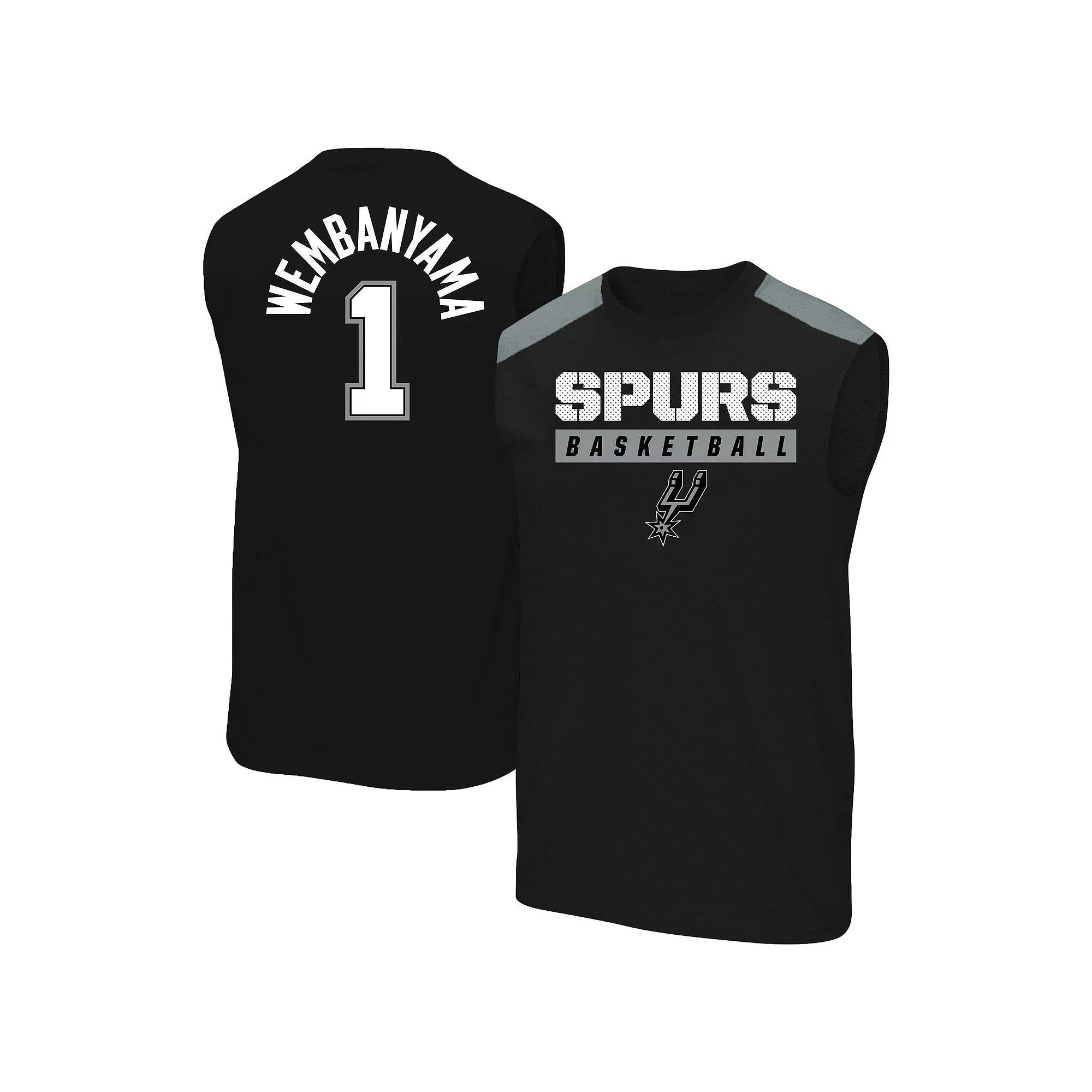 Men's Profile Victor Wembanyama Black San Antonio Spurs Big & Tall Player Muscle Tank, Size: 5XB Product Image