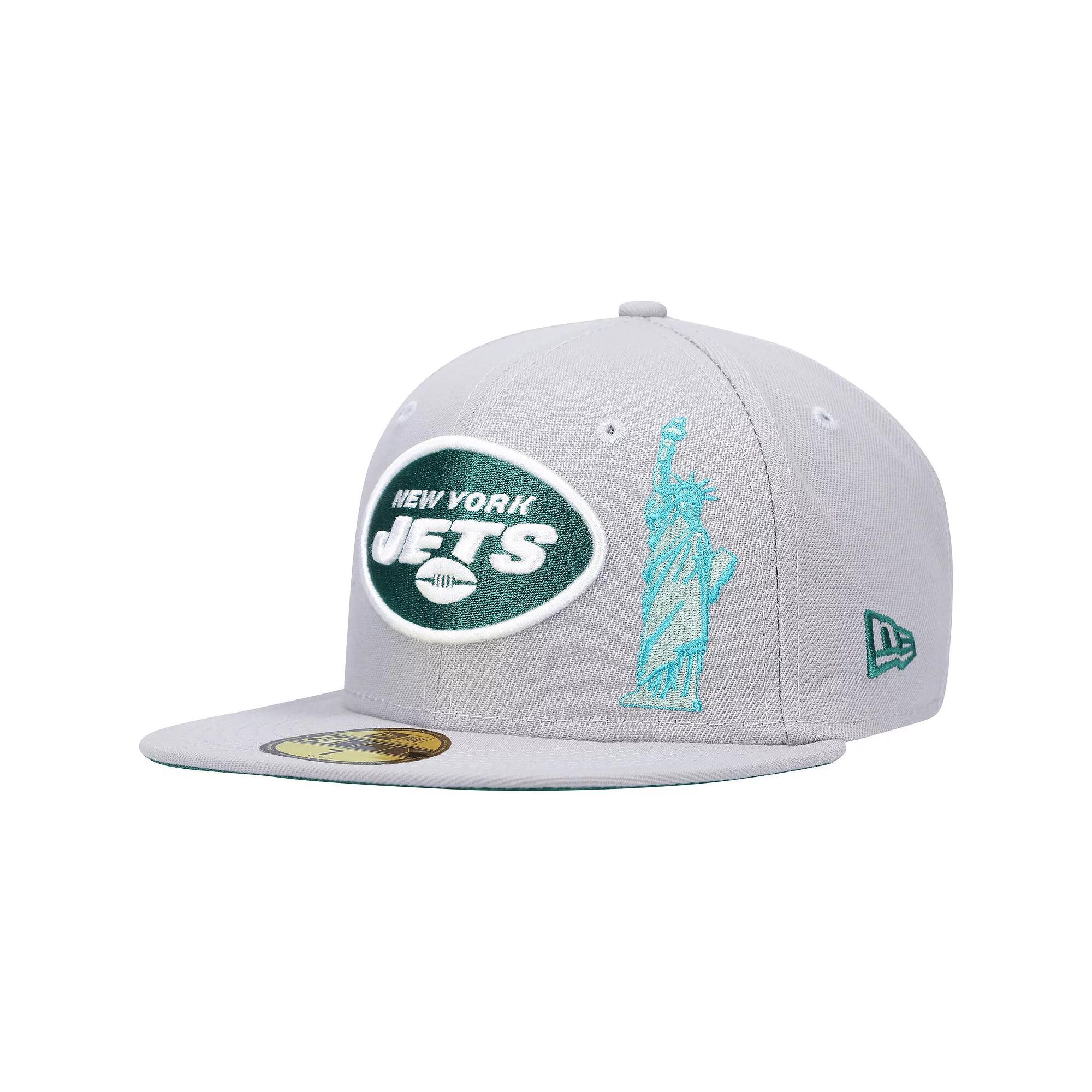 Men's New Era Gray New York Jets City Describe 59FIFTY Fitted Hat, Size: 7, Grey Product Image