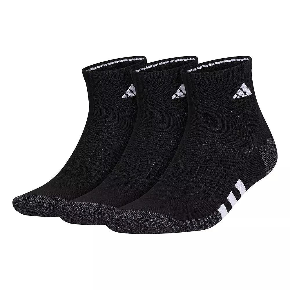 Big & Tall adidas 3-Pack Cushioned 3.0 Quarter Socks, Men's,  Product Image