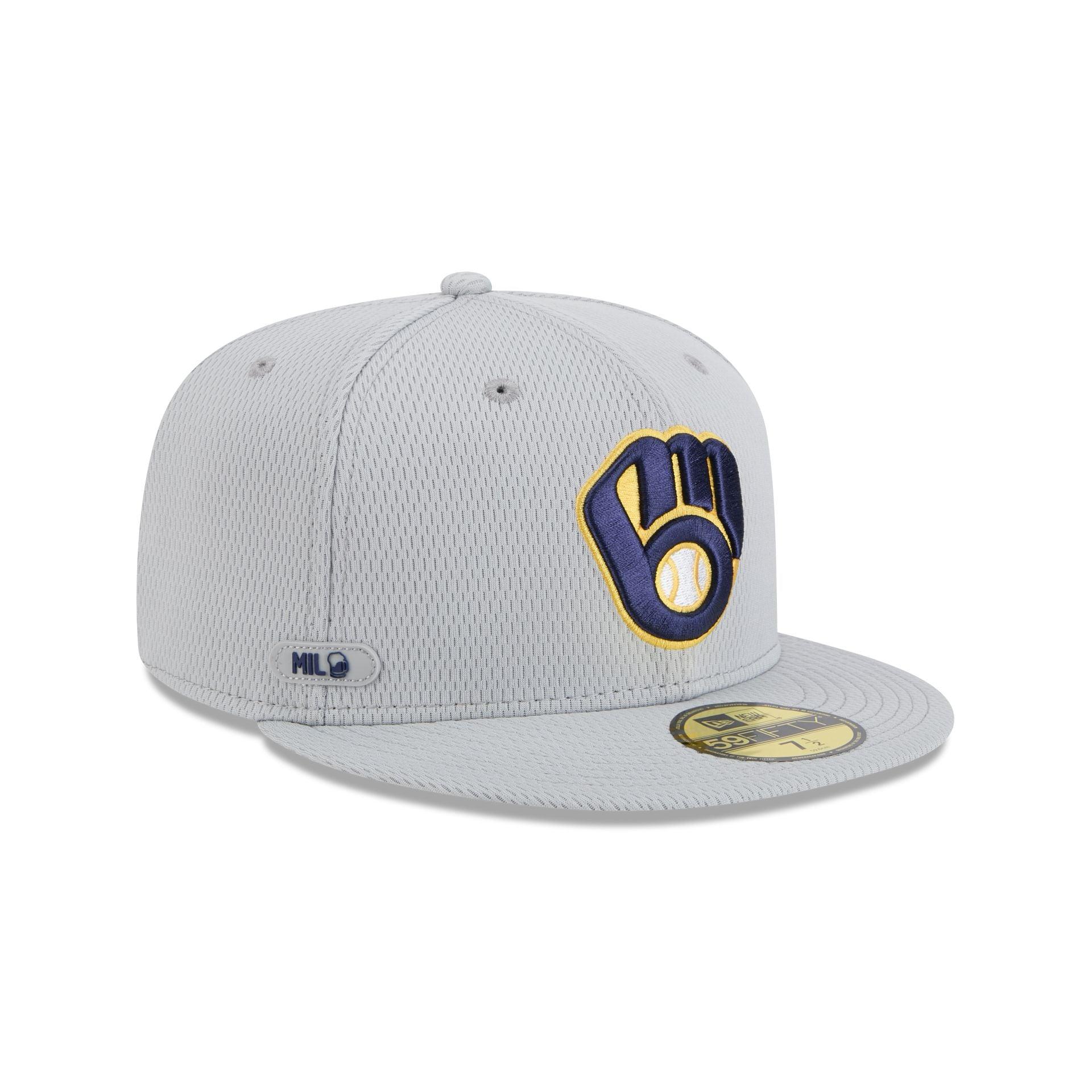 Milwaukee Brewers 2025 Clubhouse Gray 59FIFTY Fitted Hat Male Product Image