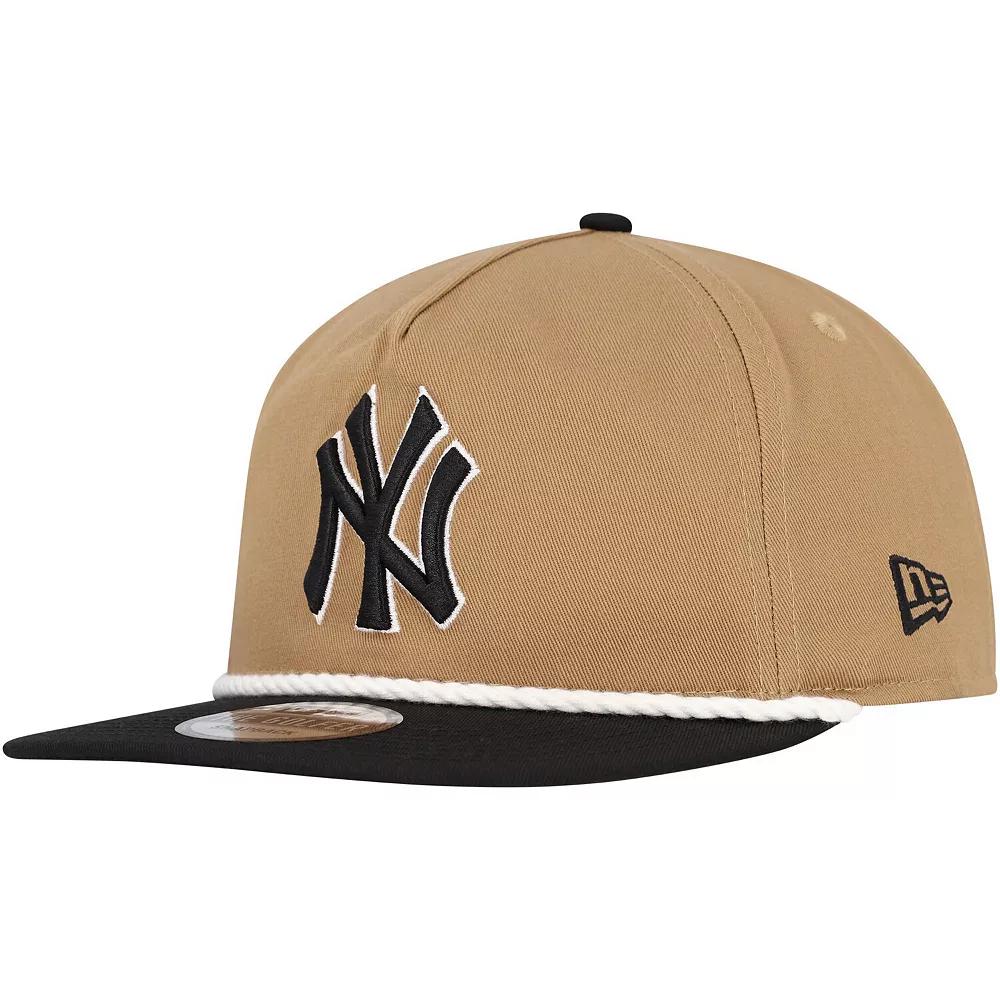 Men's New Era Khaki/Black New York Yankees Golfer Snapback Hat, Beig K Product Image