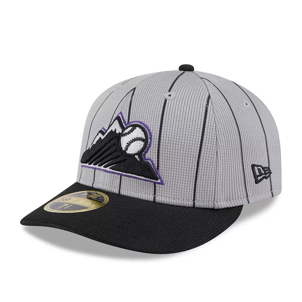 Men's New Era  Gray/Black Colorado Rockies 2025 Batting Practice Low Profile 59FIFTY Fitted Hat, Size: 7 1/8, Grey Product Image