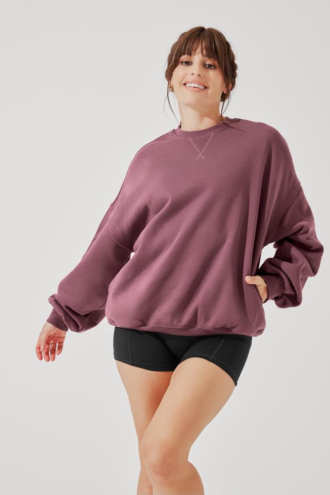 Cloud Crewneck Sweater - Merlot Product Image
