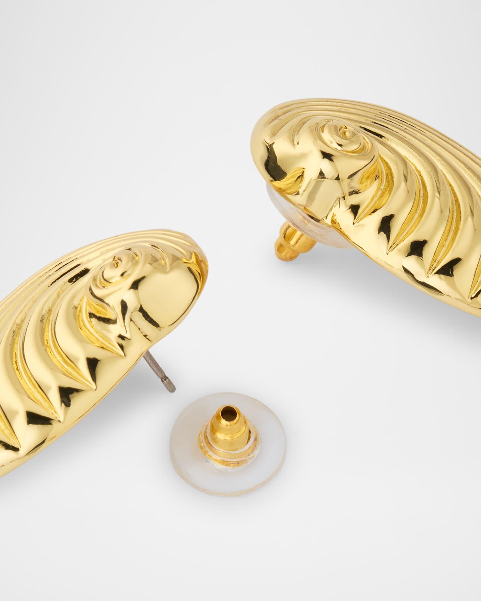 Ribbed Seashell Post Earrings Product Image