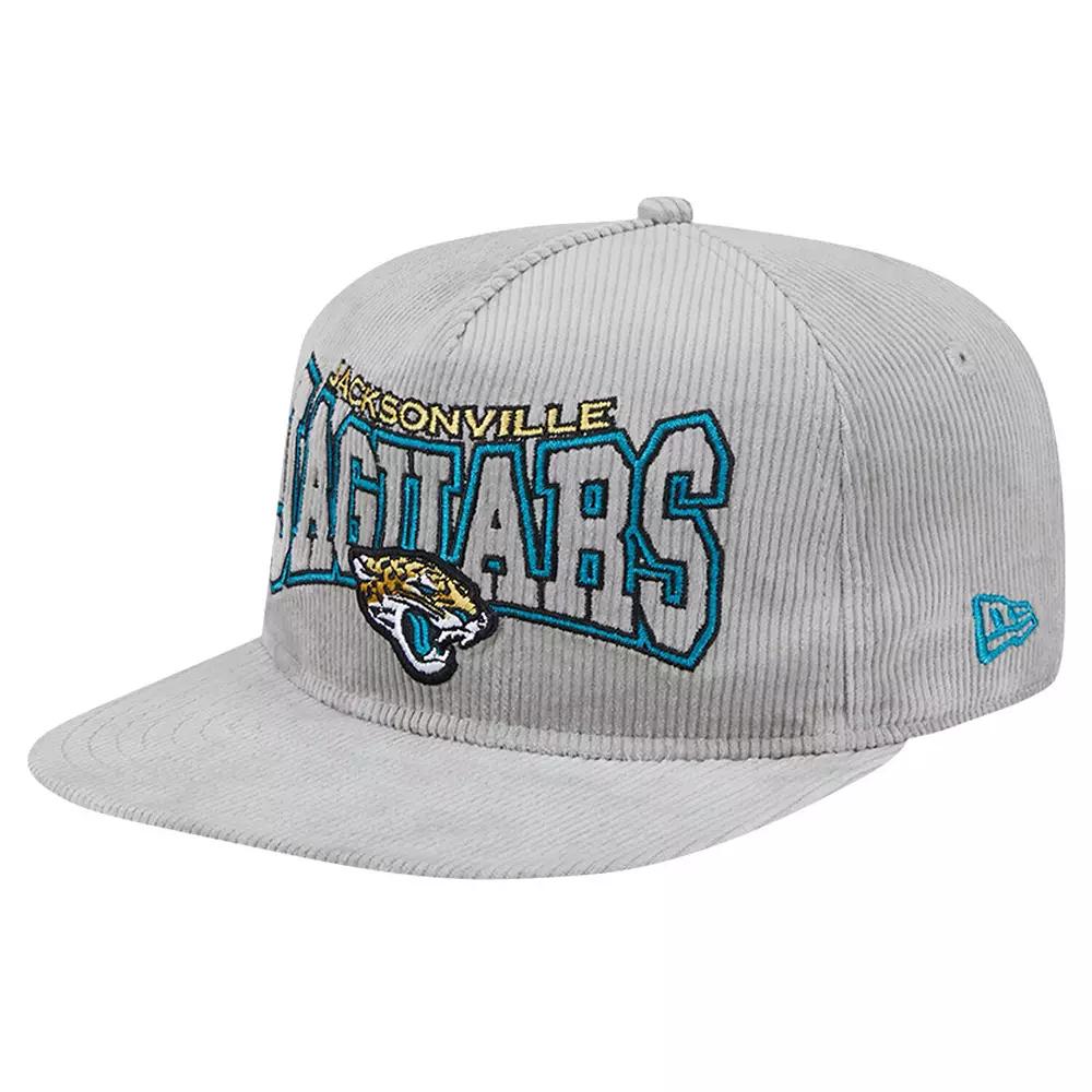 Men's New Era Gray Jacksonville Jaguars Corduroy Golfer Adjustable Hat, Grey Product Image