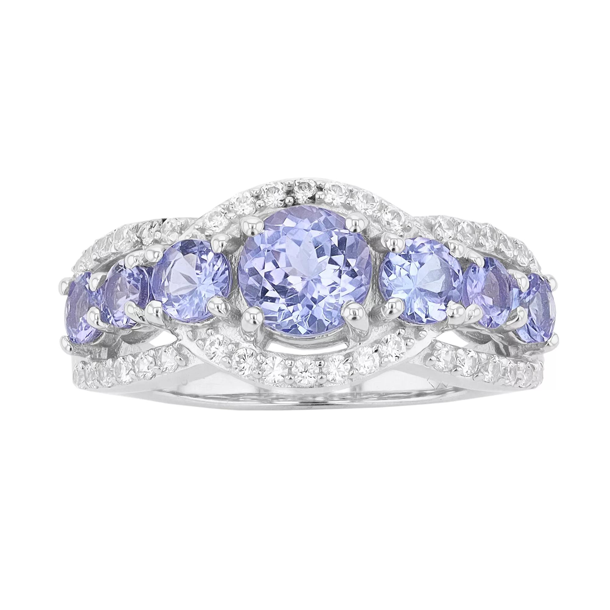 Sterling Silver Genuine Tanzanite & White Cubic Zirconia Accent Ring, Women's,  Product Image