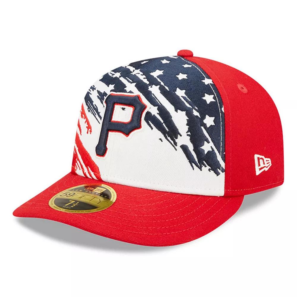 Men's New Era Red Pittsburgh Pirates 2022 4th of July Low Profile 59FIFTY Fitted Hat,  Product Image