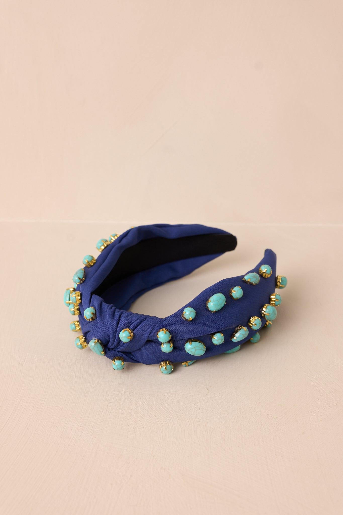 Keep It Sweet Royal Blue Knotted Headband Product Image