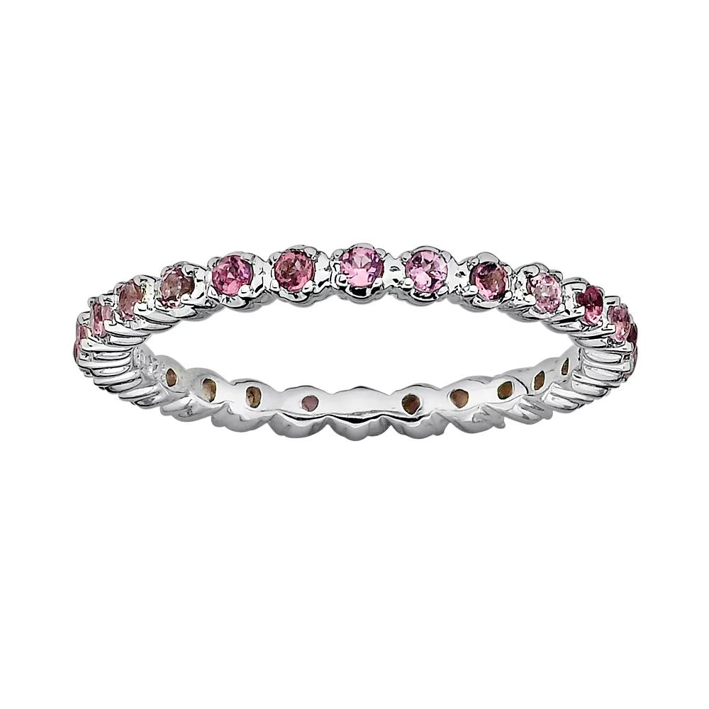 Stacks & Stones Sterling Silver Pink Tourmaline Stack Ring, Women's,  Product Image