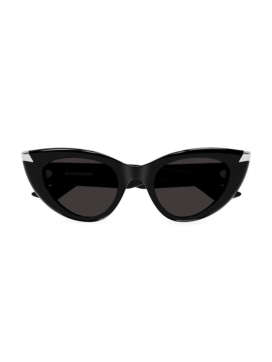 Womens Punk Rivet 50MM Cat-Eye Sunglasses Product Image