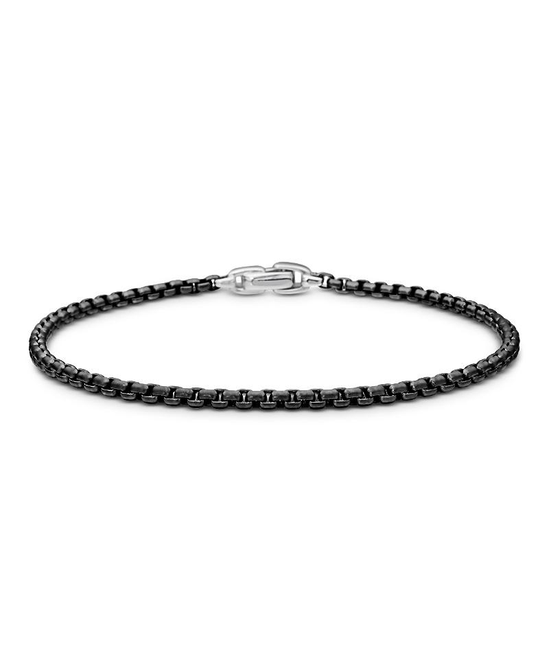 Mens Box Chain Bracelet in Stainless Steel and Sterling Silver Product Image