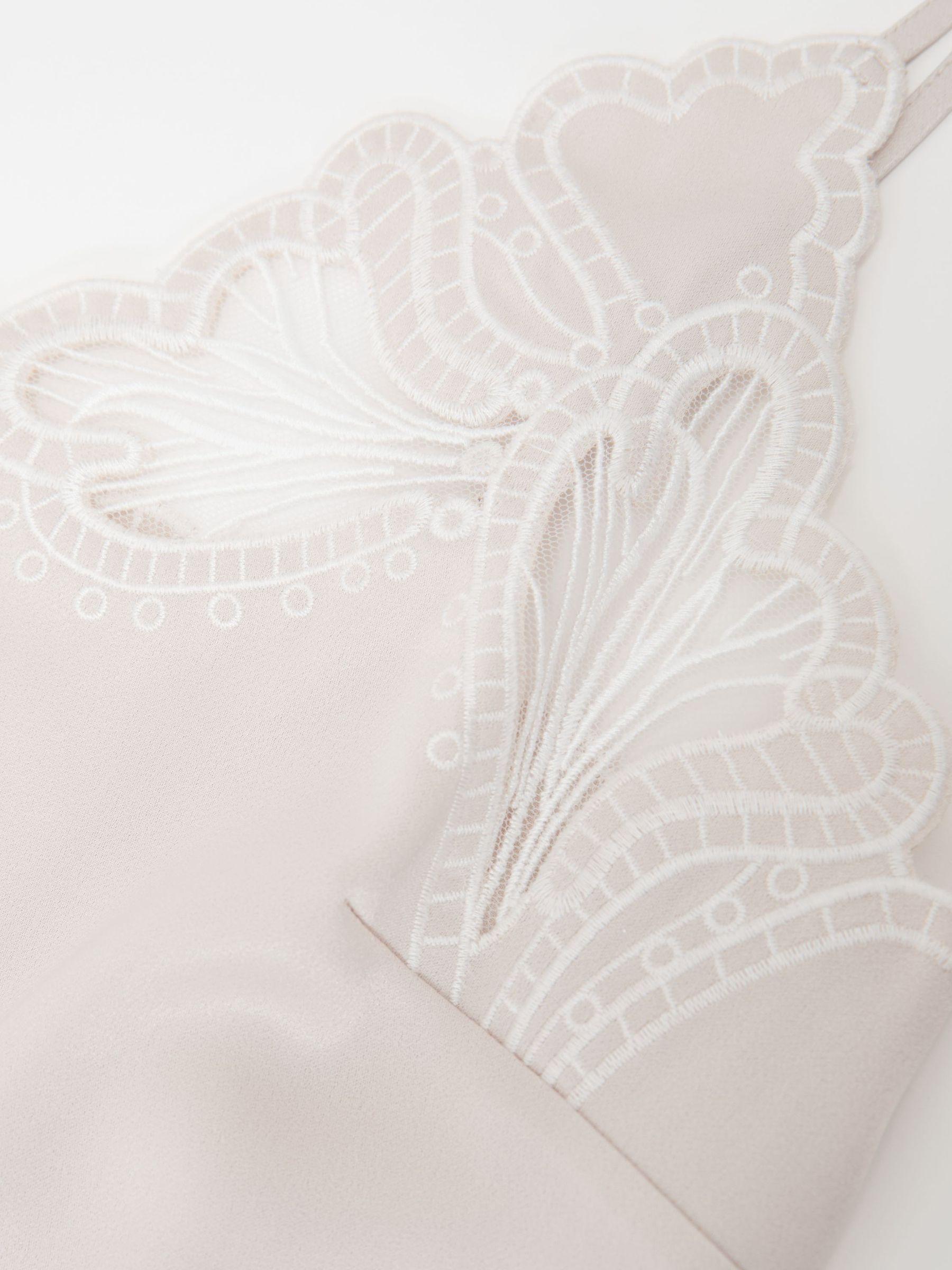 Satin Lace-Detail Cami Top in Neutral Product Image