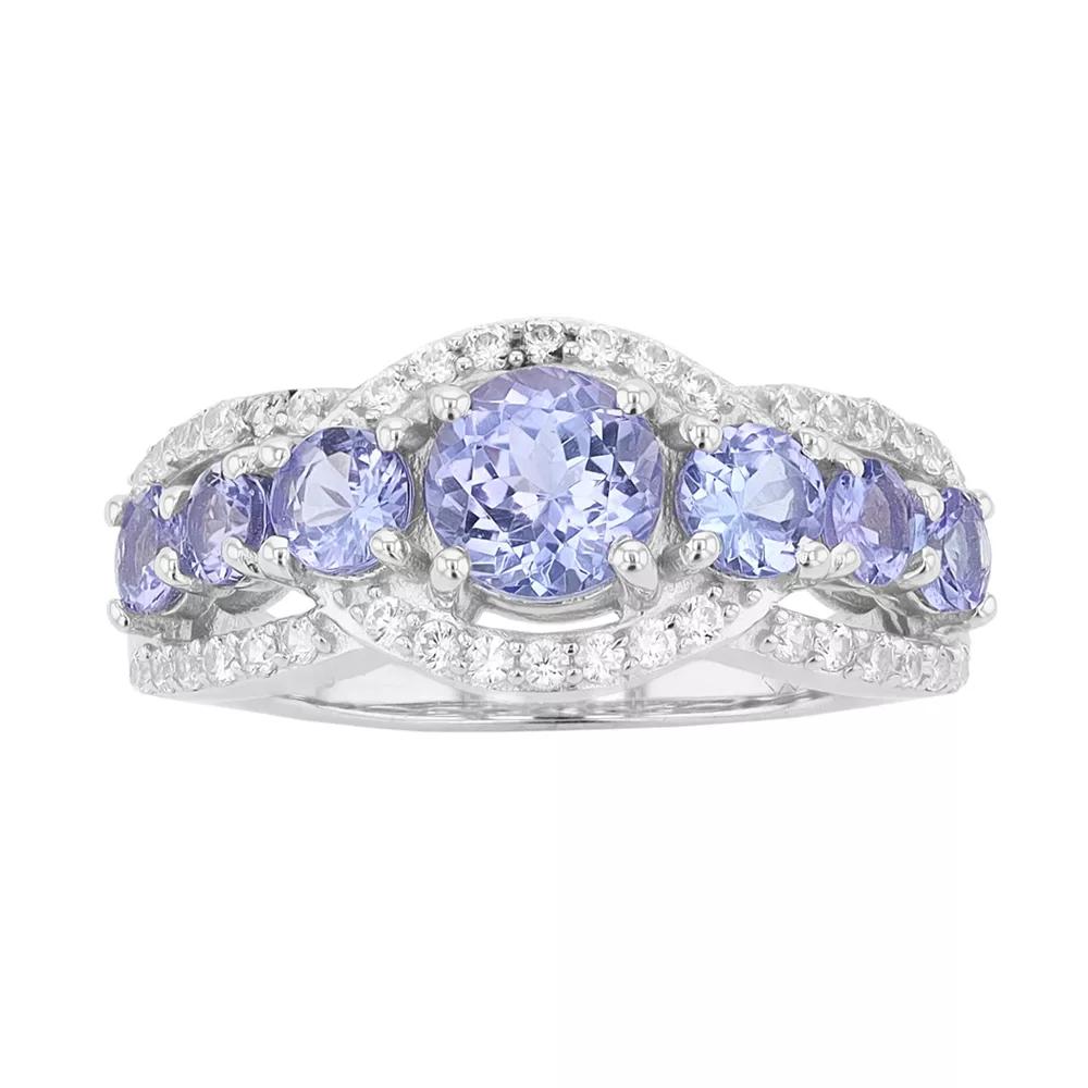 Sterling Silver Genuine Tanzanite & White Cubic Zirconia Accent Ring, Women's,  Product Image