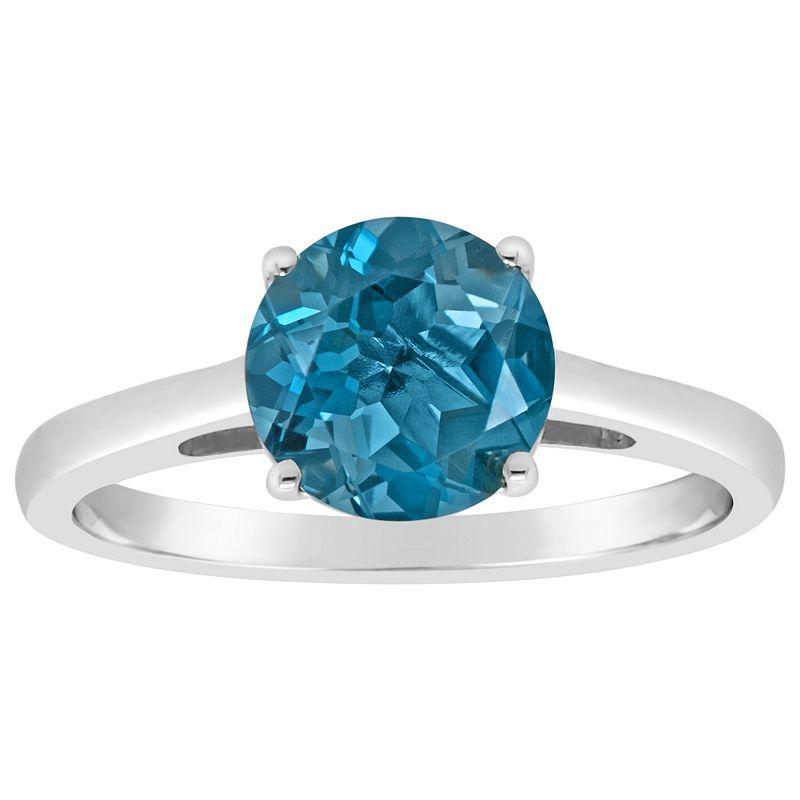 Alyson Layne 14k Gold Round London Blue Topaz Solitaire Ring, Women's, Size: 9, 14k White Gold Product Image