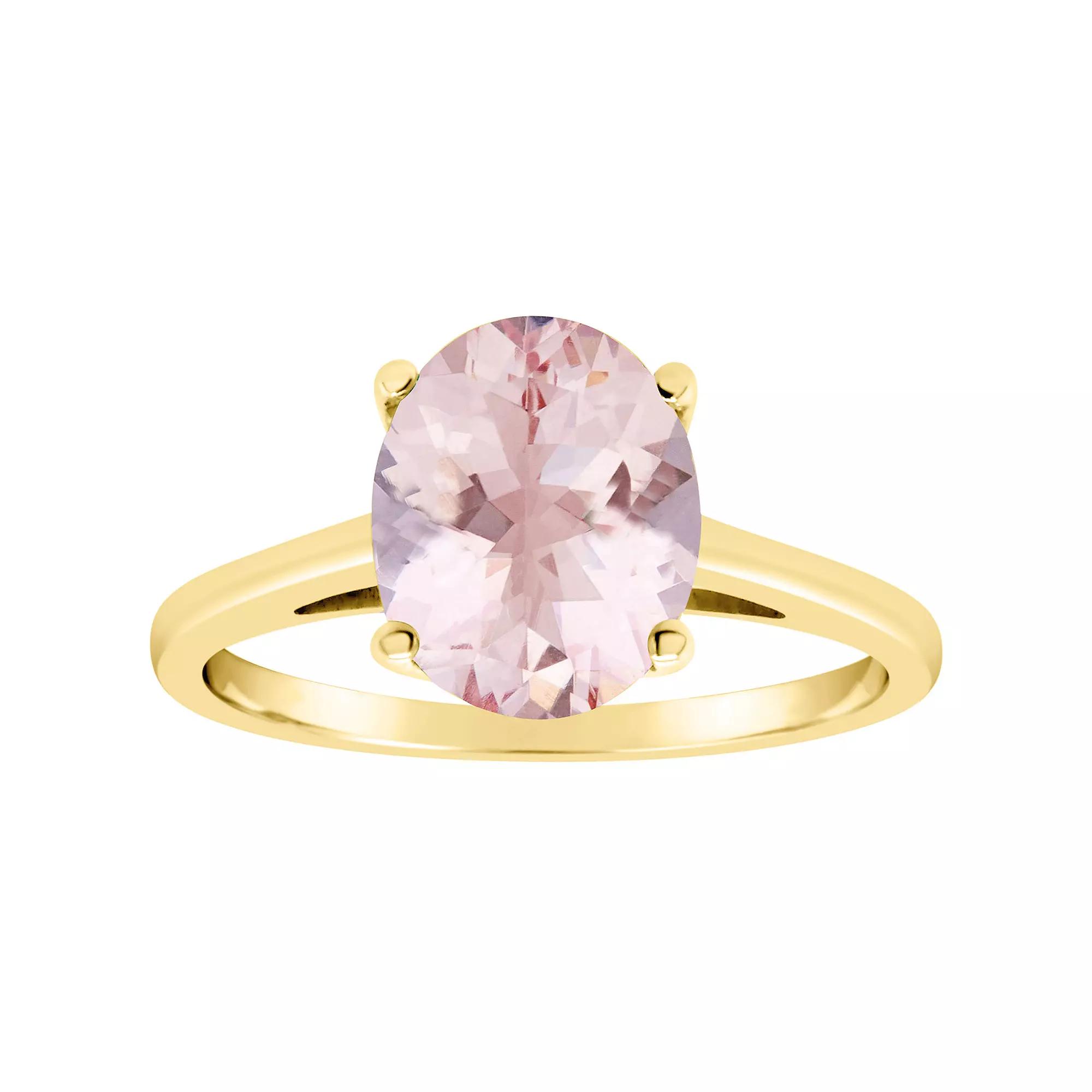 Alyson Layne 14k Gold Oval Morganite Solitaire Ring, Women's, Size: 6 Product Image