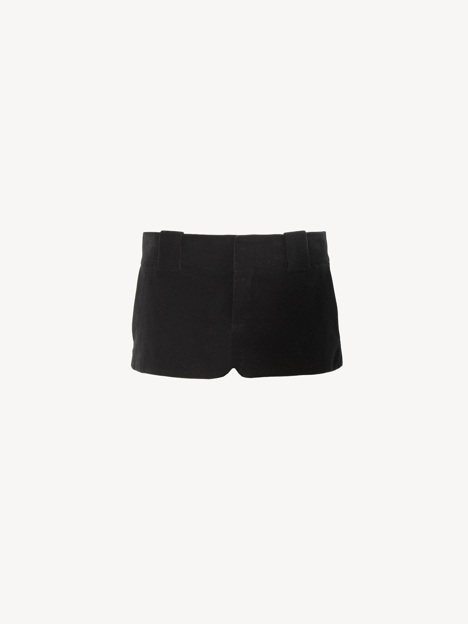 Tailored mini shorts in velvet Product Image