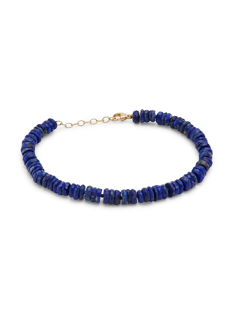 Womens Atlas 14K Yellow Gold & Lapis Lazuli Beaded Bracelet Product Image
