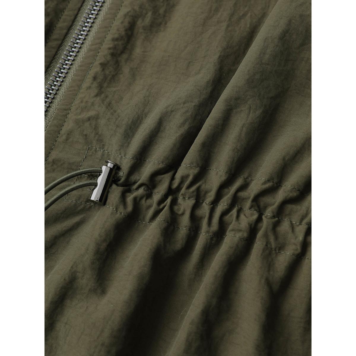 Plus Size Drawstring Waist Pockets Hooded Coat Women ArmyGreen Leisure Drawstring Ladies Casual Winter Coats BloomChic 18-20/2X Product Image