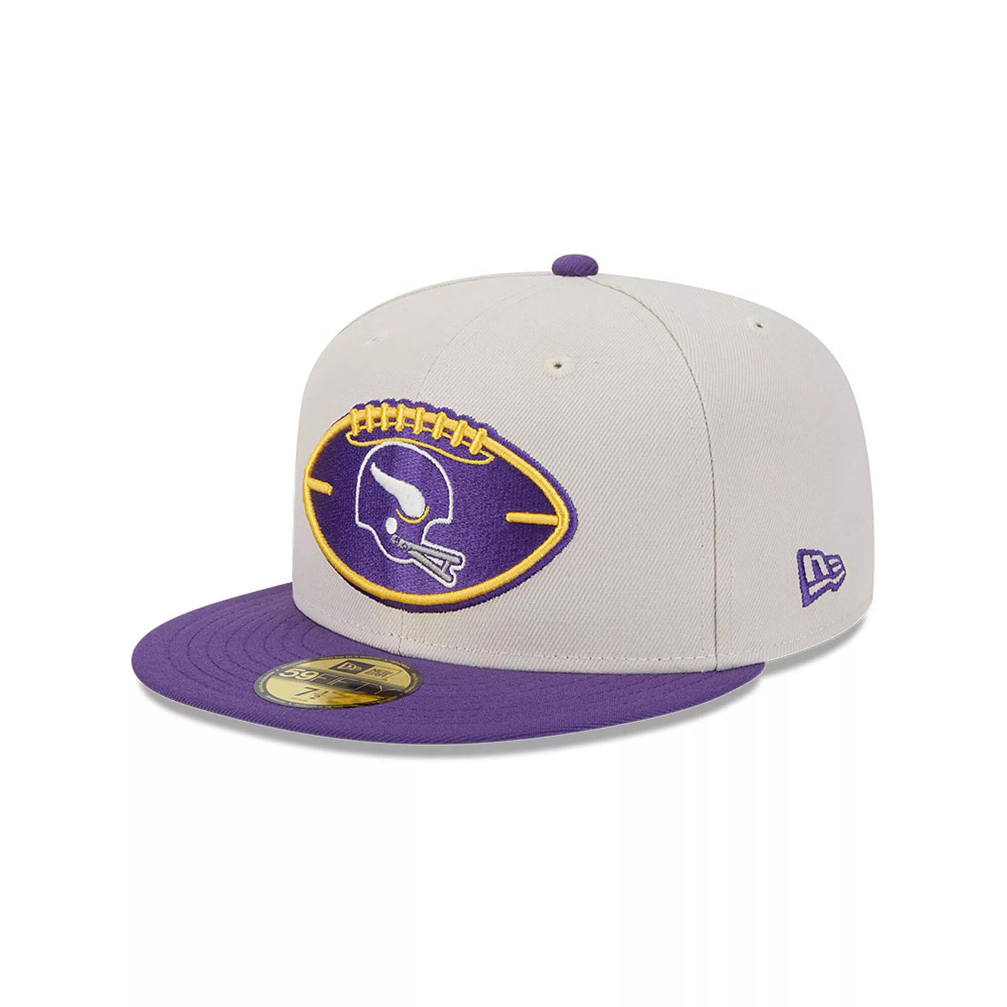 Men's New Era Stone/Purple Minnesota Vikings 2024 Sideline Historic 59FIFTY Fitted Hat, Size: 7 1/8, Team Product Image