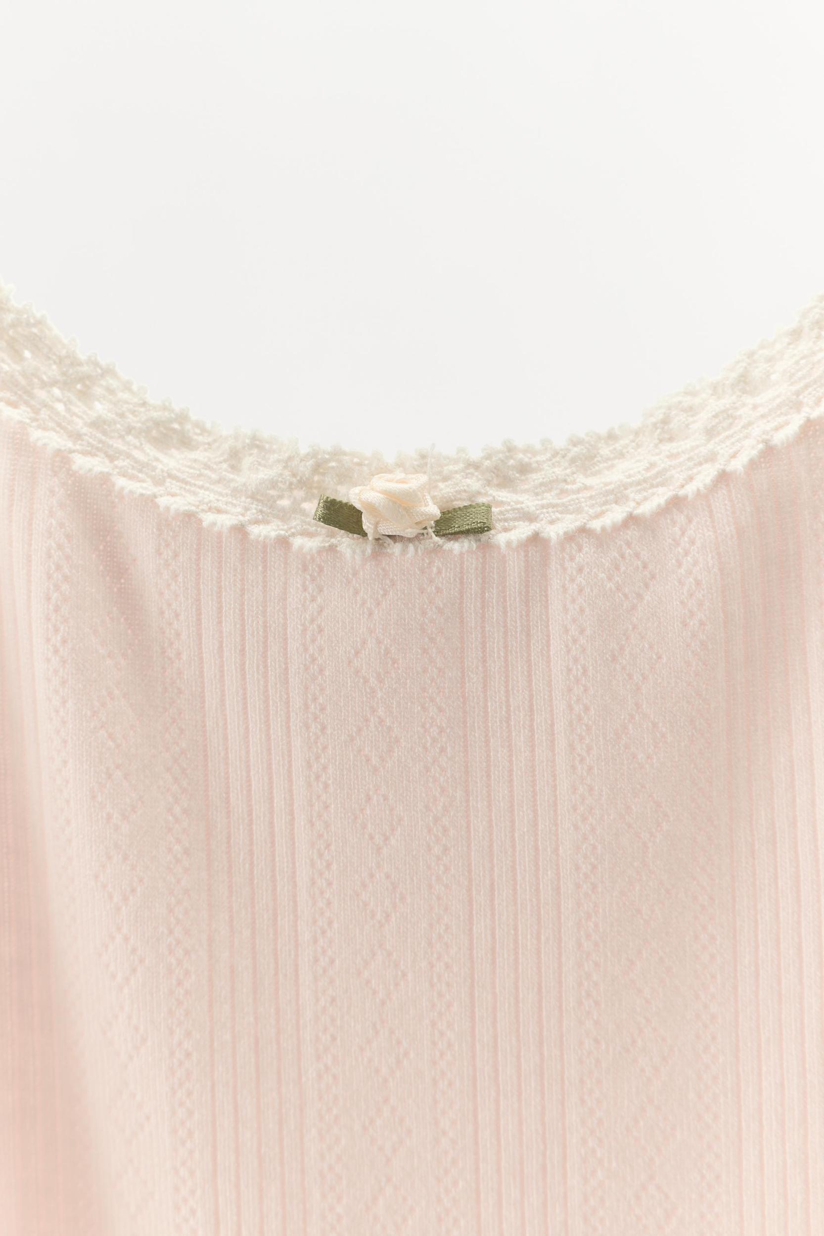 POINTELLE LACE STRAP TOP Product Image