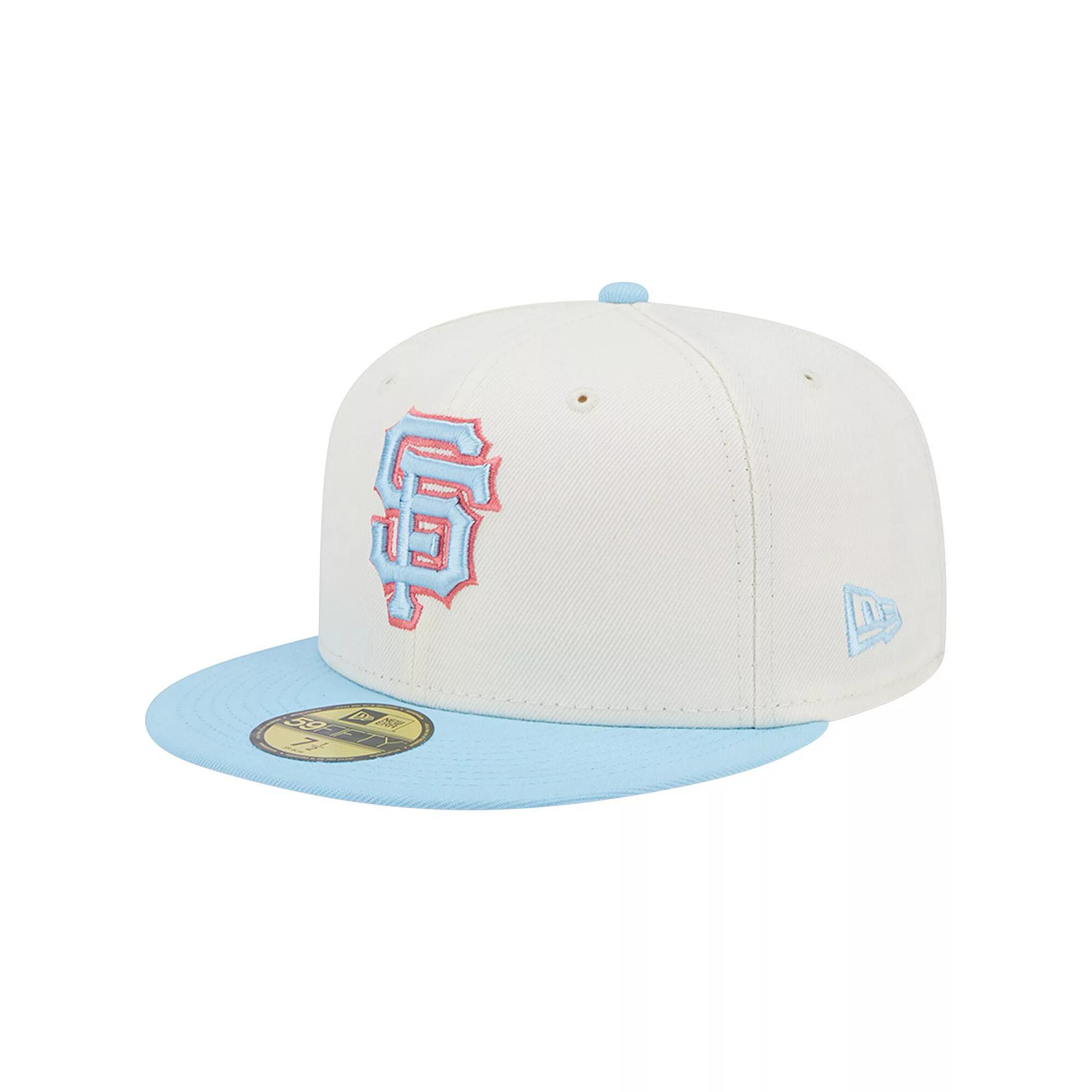 Men's New Era Cream/Light Blue San Francisco Giants Spring Color Two-Tone 59FIFTY Fitted Hat, Size: 8, Beige Product Image