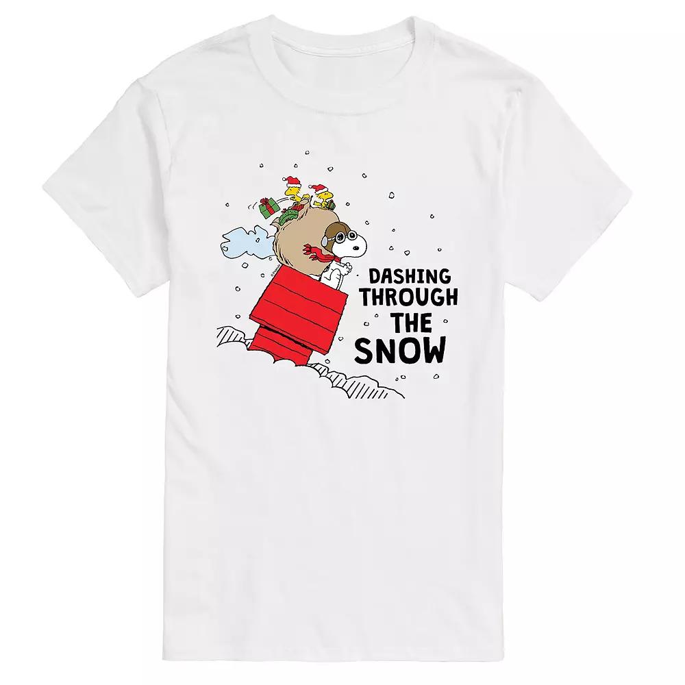 Big & Tall Peanuts Dashing Through Snow Tee, Men's,  Product Image