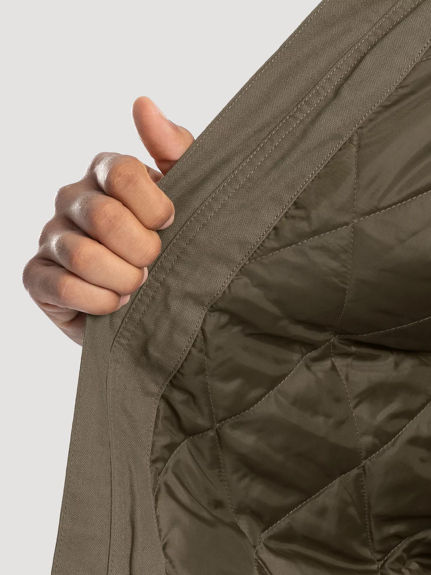 Men's Hooded Workwear Quilted Lined Shirt Jacket in Bungee Cord Product Image