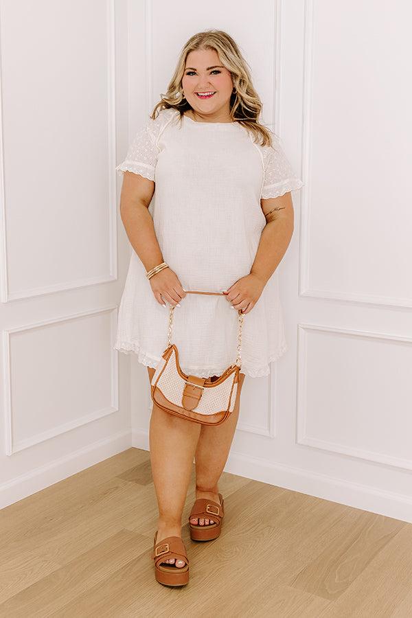 Sunday Mornings Eyelet Shift Dress in Cream Curves Product Image