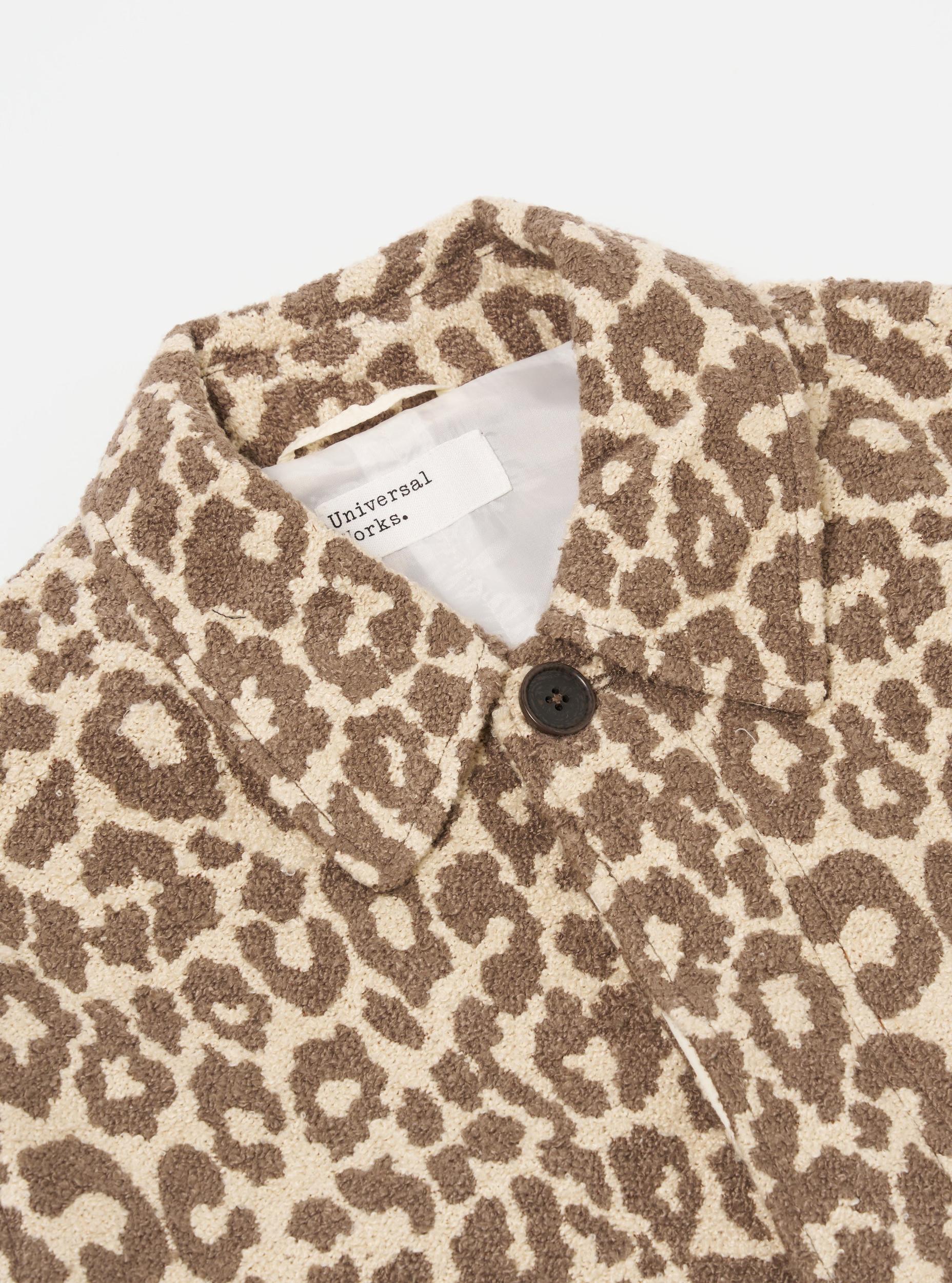 Universal Works Account Coat in Natural Crazy Leopard Product Image