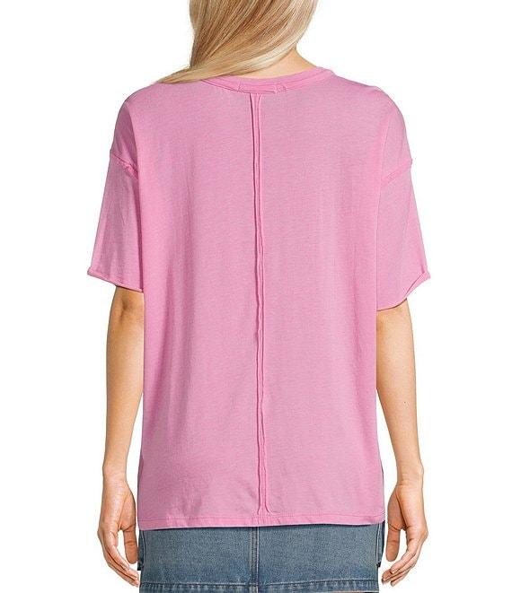 C&V Chelsea & Violet Short Sleeve Round Neck Burnout T-Shirt Product Image