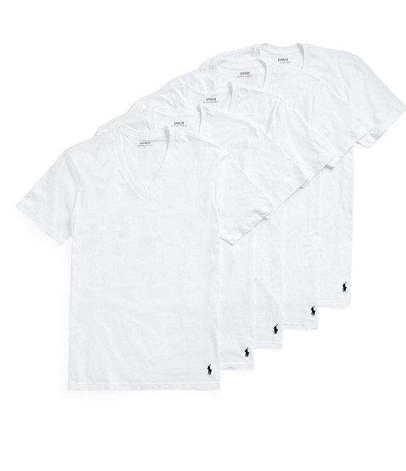 Polo Ralph Lauren Short Sleeve V-Neck Undershirt T-Shirt 5-Pack Product Image