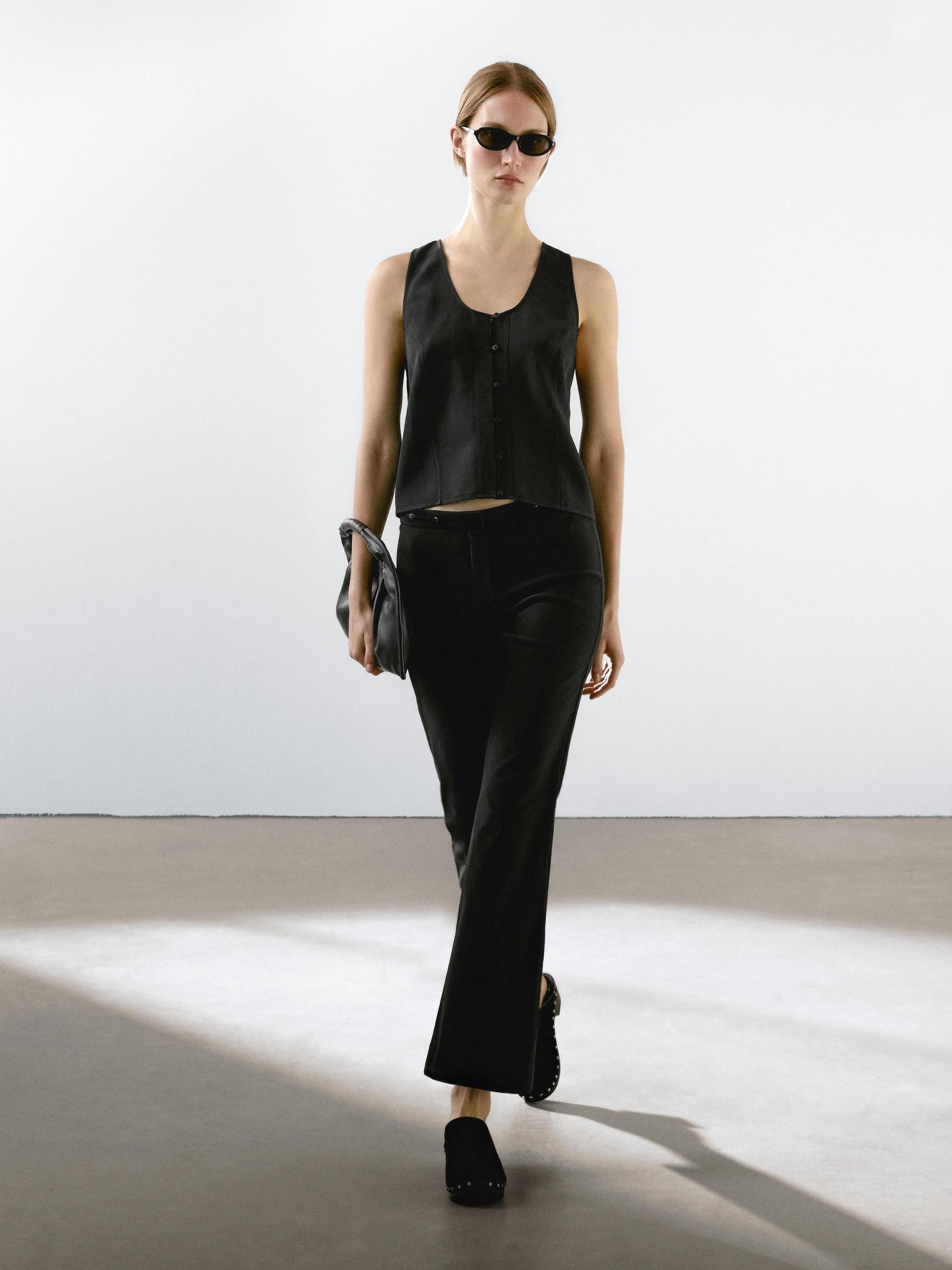 Flared trousers with waist detail Product Image