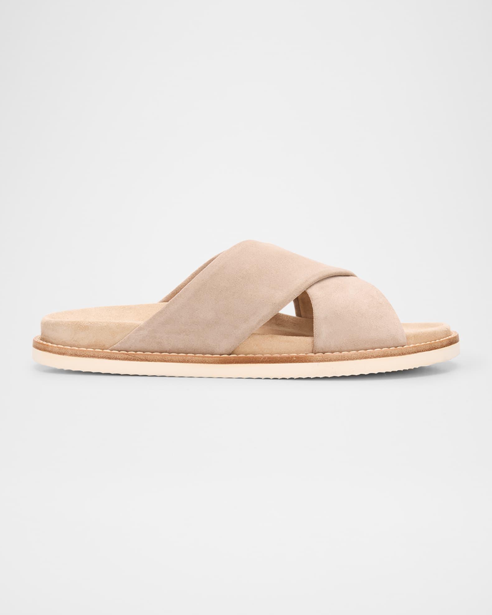 Men's Criss-Cross Suede Slide Sandals Product Image
