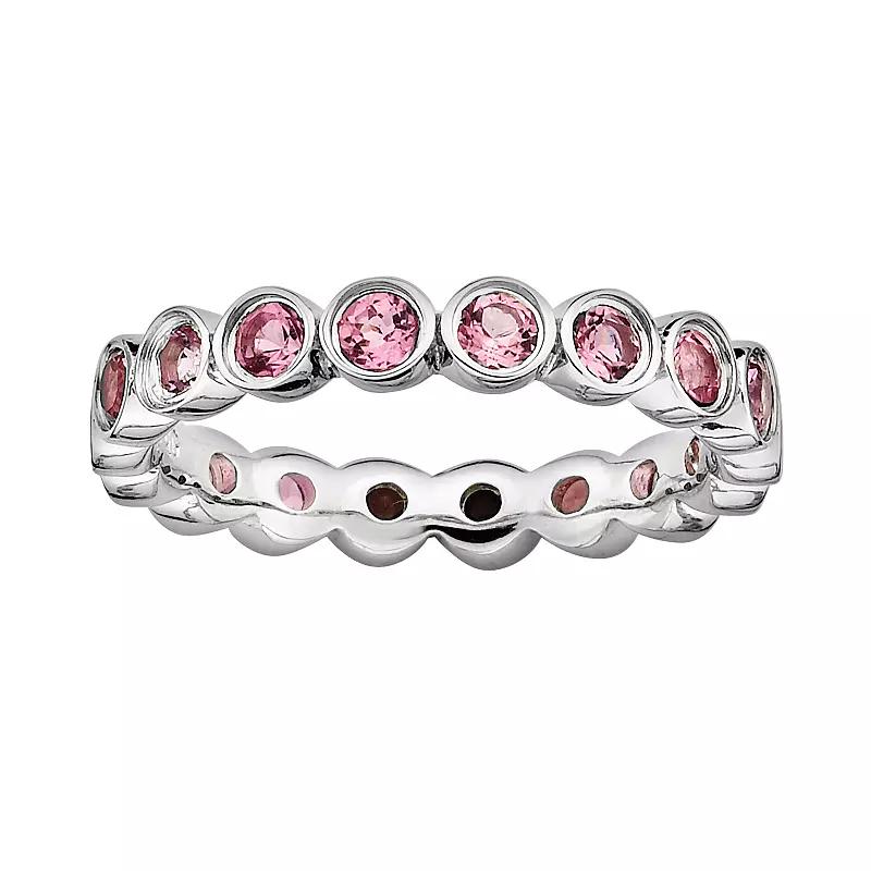 Stacks & Stones Sterling Silver Pink Tourmaline Eternity Stack Ring, Women's, Size: 9 Product Image
