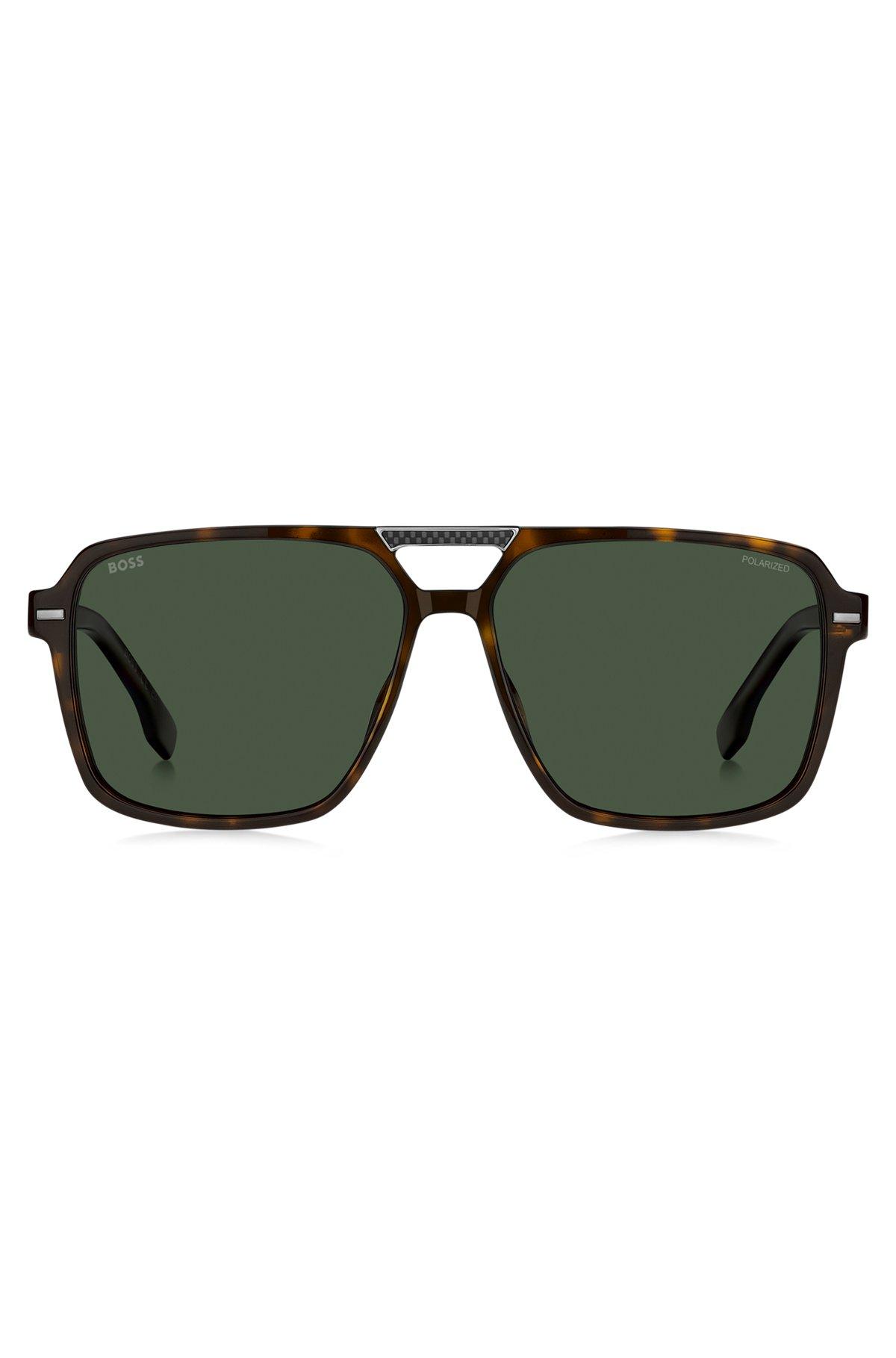 BOSS - Havana-acetate sunglasses with carbon-fiber temples Product Image