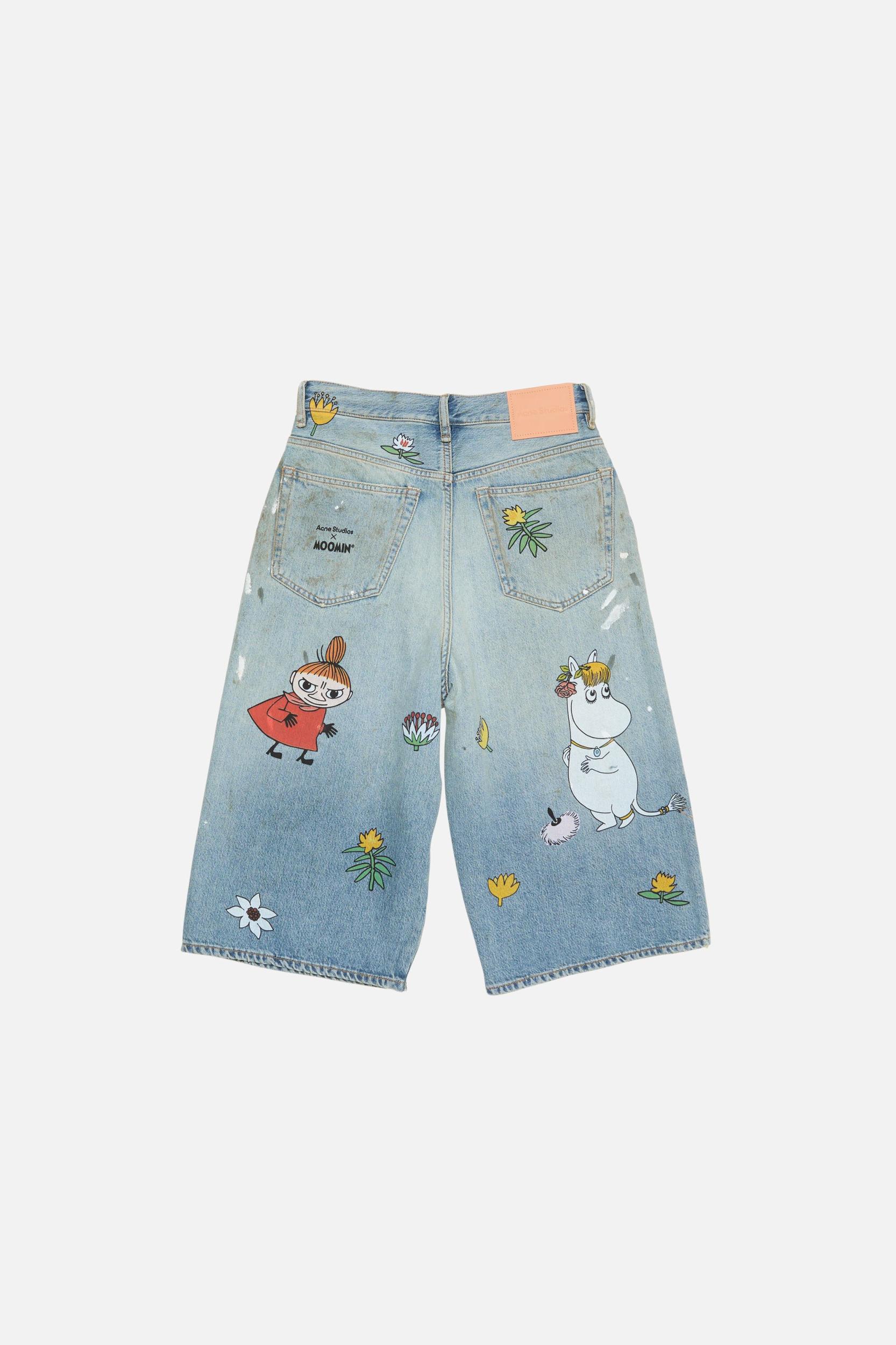 Denim shorts - Loose fit Acne Studios x Moomin Product Image