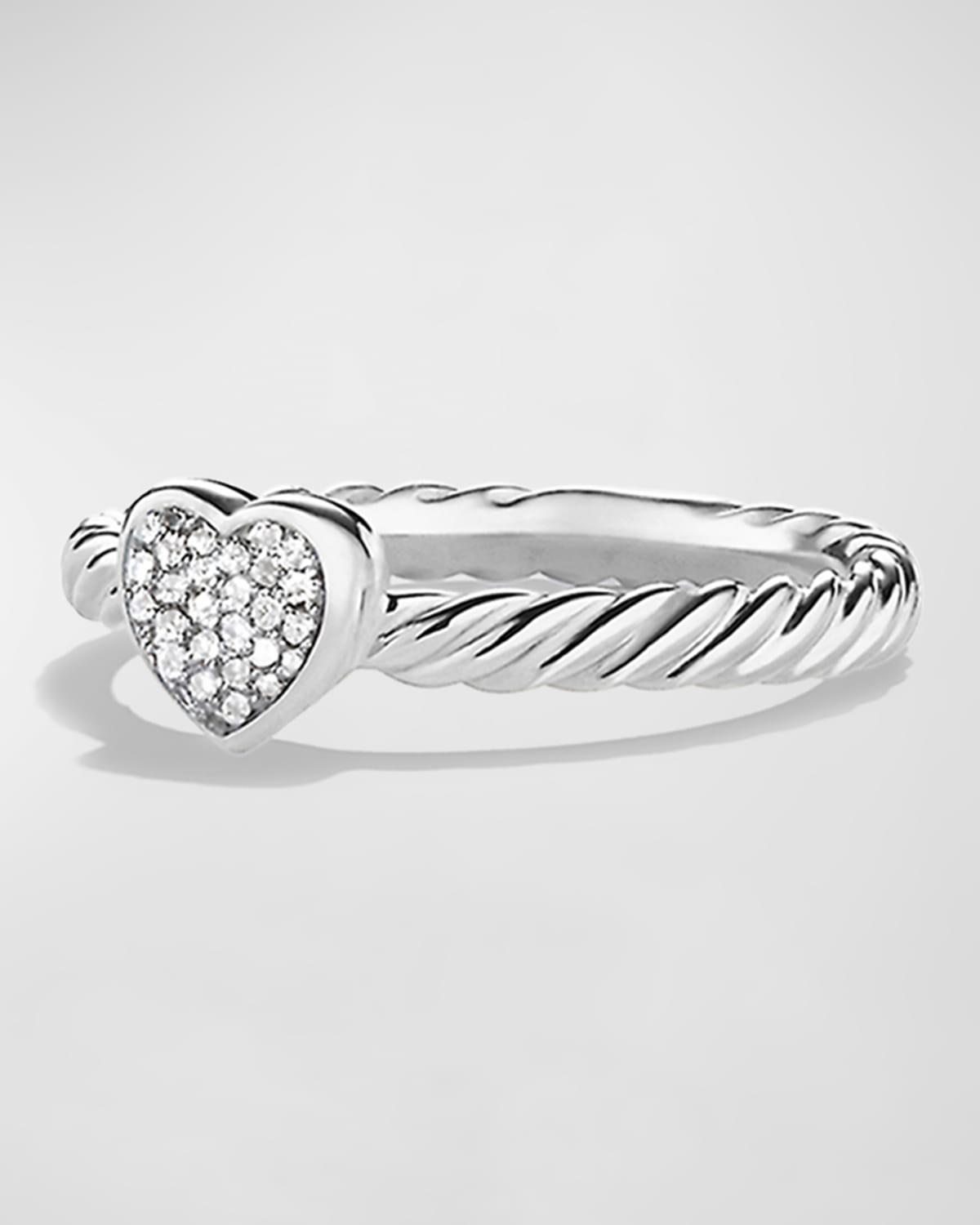 Petite Pave Heart Ring with Diamonds Product Image