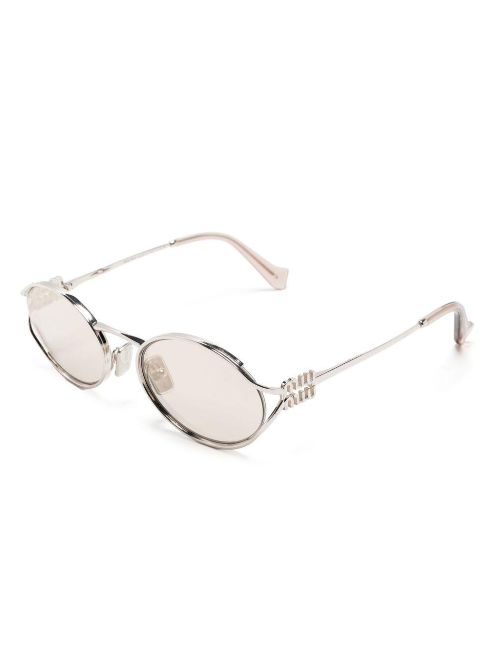 oval-frame metal sunglasses Product Image