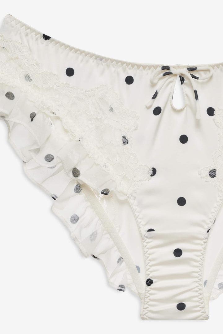 Butterfly Lace Ruffle Cheeky Panty — Cream Product Image